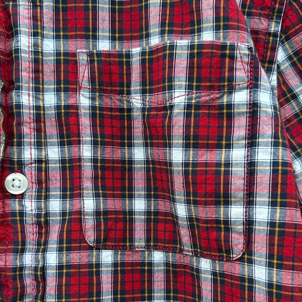 Place Plaid Red and White Button-Down Shirt - Picture 3 of 6